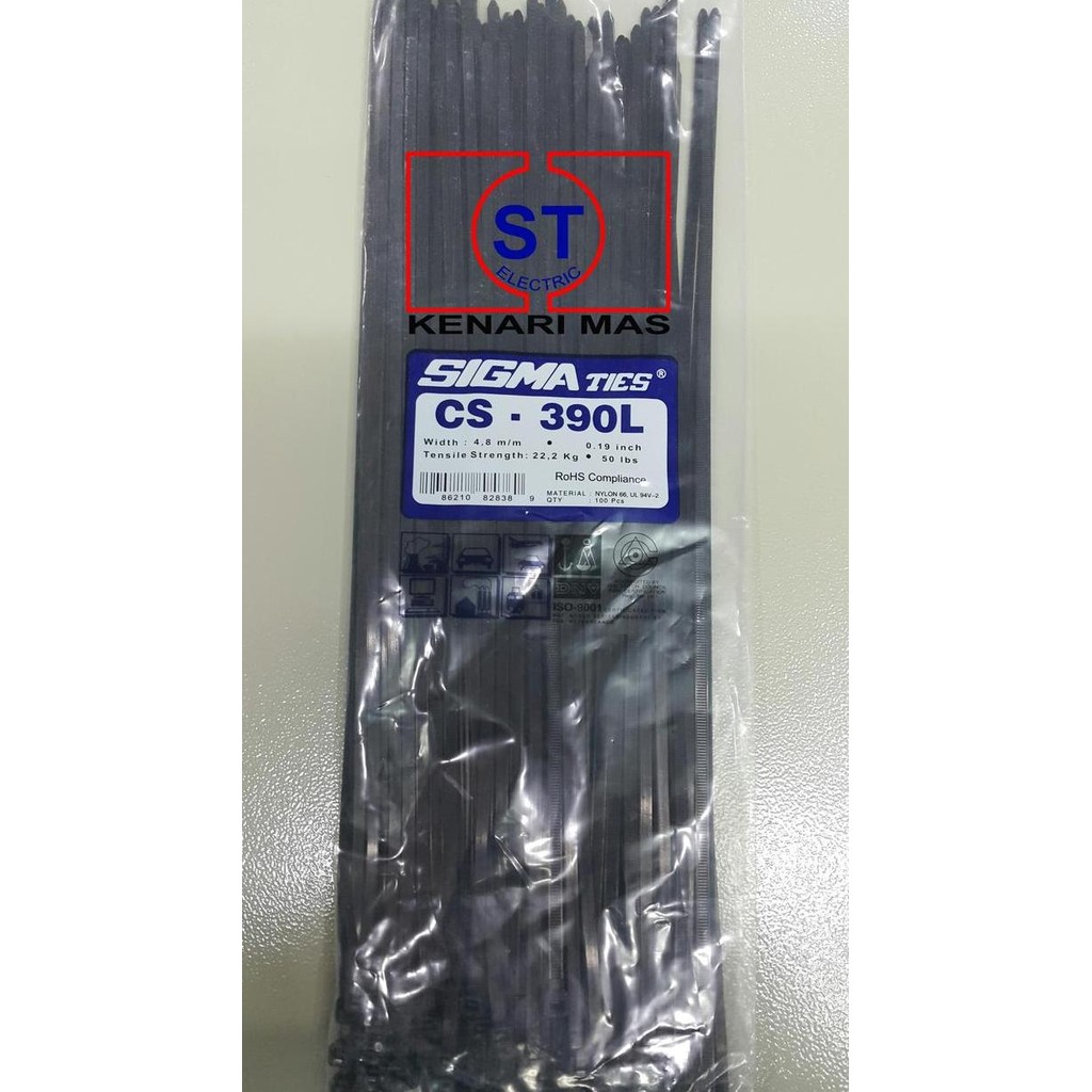 

Diskon! Kabel Ties SIGMA CS-390L 40cm Hitam Isi 100pcs - Cable Tie Jumbo