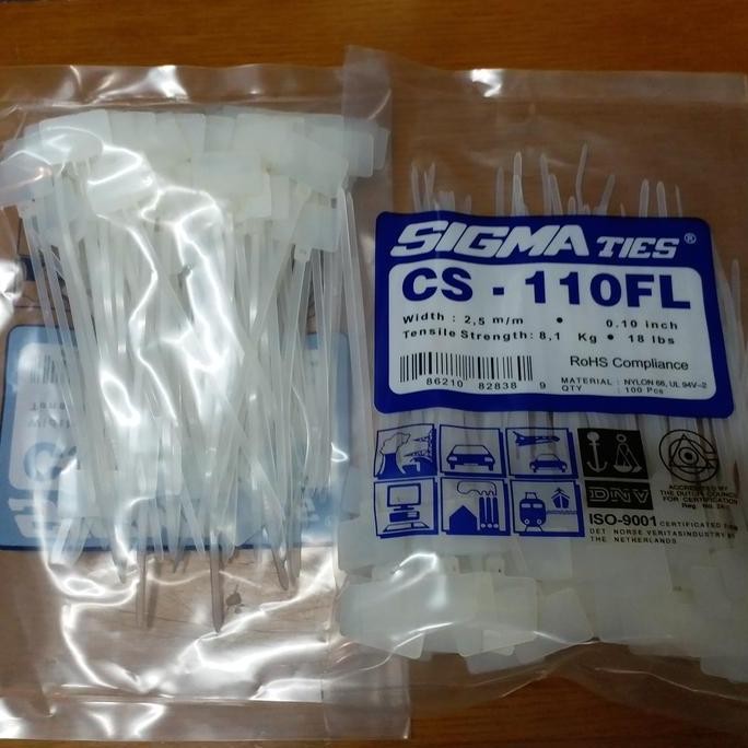 

Diskon! Label Tie SIGMA CS-100FL Putih - Marker Kabel Bendera 10cm