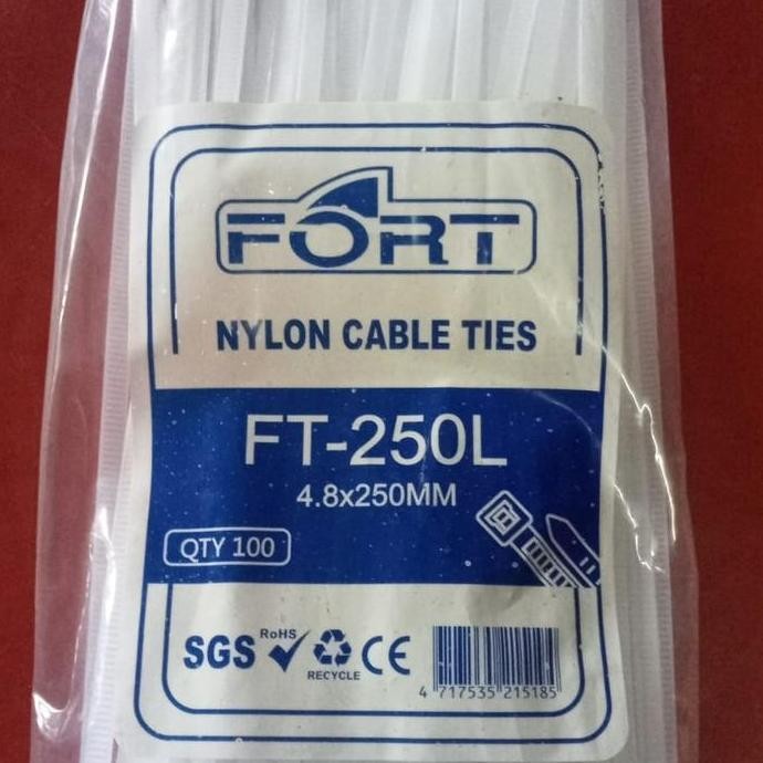

Diskon! Cable Ties Fort CV-250L 25cm x 4.8mm FT-250L Isi 100pcs Nylon