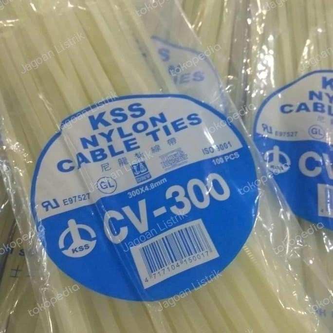

Diskon! Kabel Ties CV-300 KSS 4.8mm Putih isi 100pcs - Cable Tie Kurus Tahan Tarik