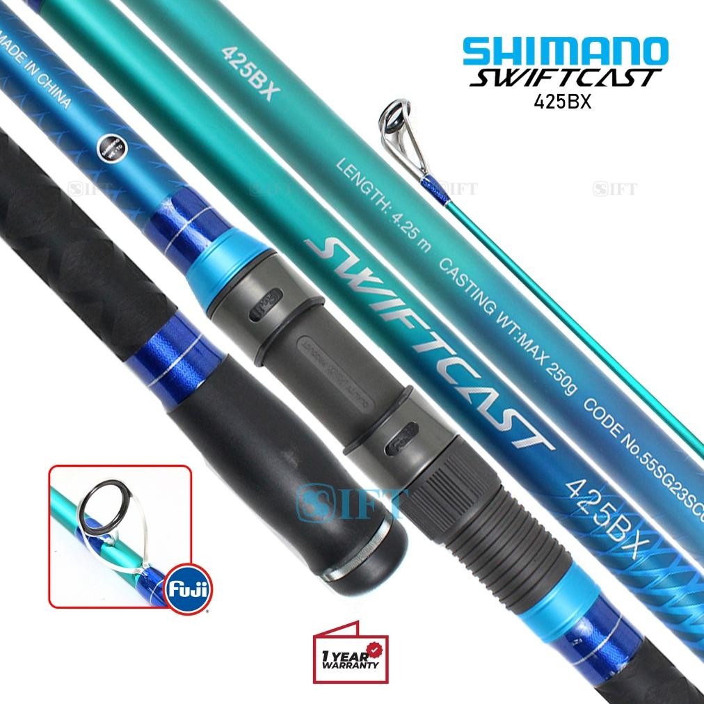 Terlaris Joran Shimano Swiftcast 425 450 M Bx | Fuji Guides + Seat | Sambung 3 | Surf Pasiran Swift 