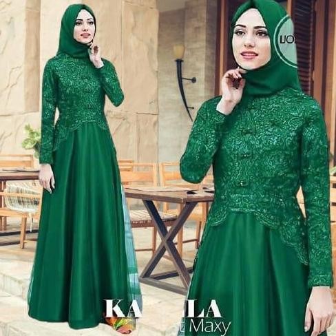 (Allthebest) Gamis Gamis Brukat Kaella Maxy Gamis Warna Lilac Dress Panjang Kebaya