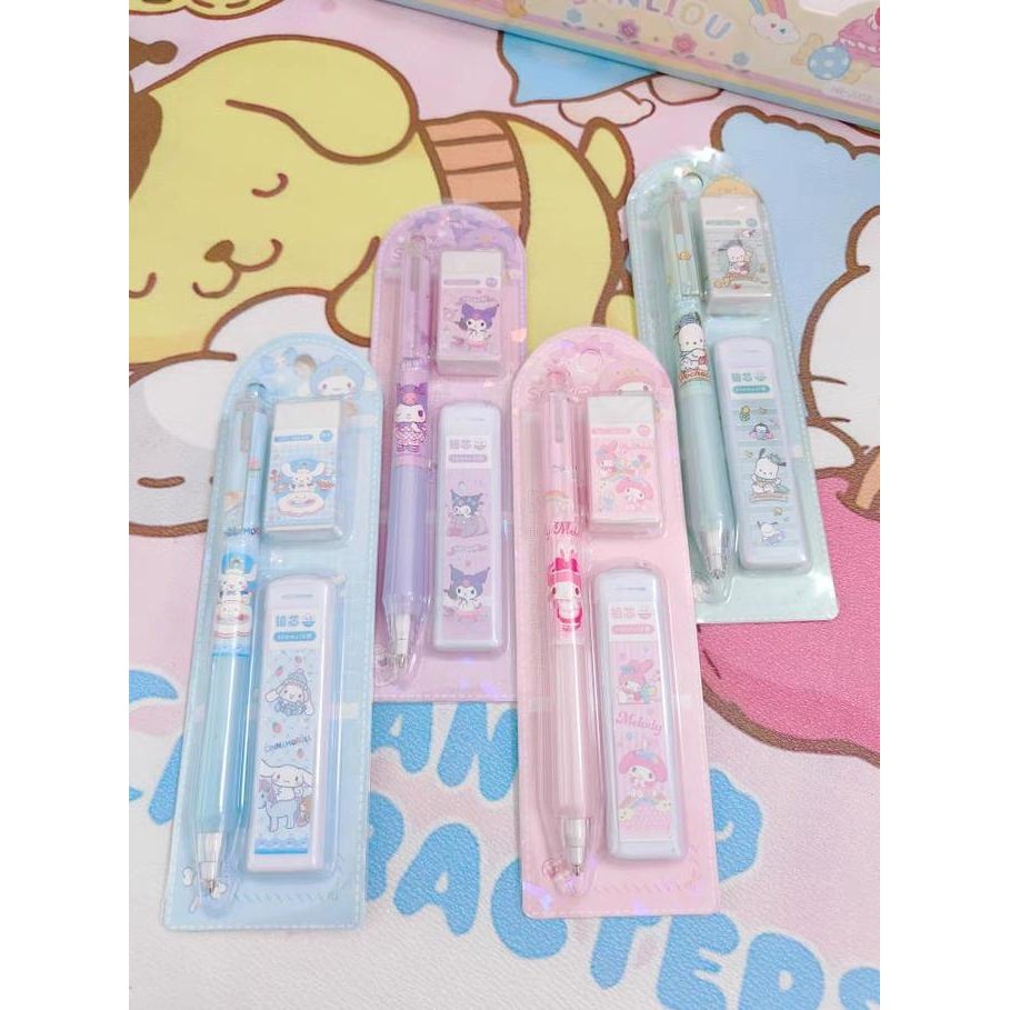 

Set Pensil Mekanik, Penghapus, Refill / Sanrio Mechanical Pencil Set