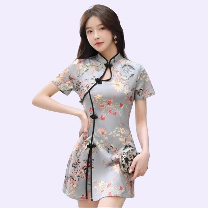 LFM 0530 Setelan WENYA Cheongsam Dress Celana imlek gaya mandarin cina baju Wanita Remaja Dewasa Bah
