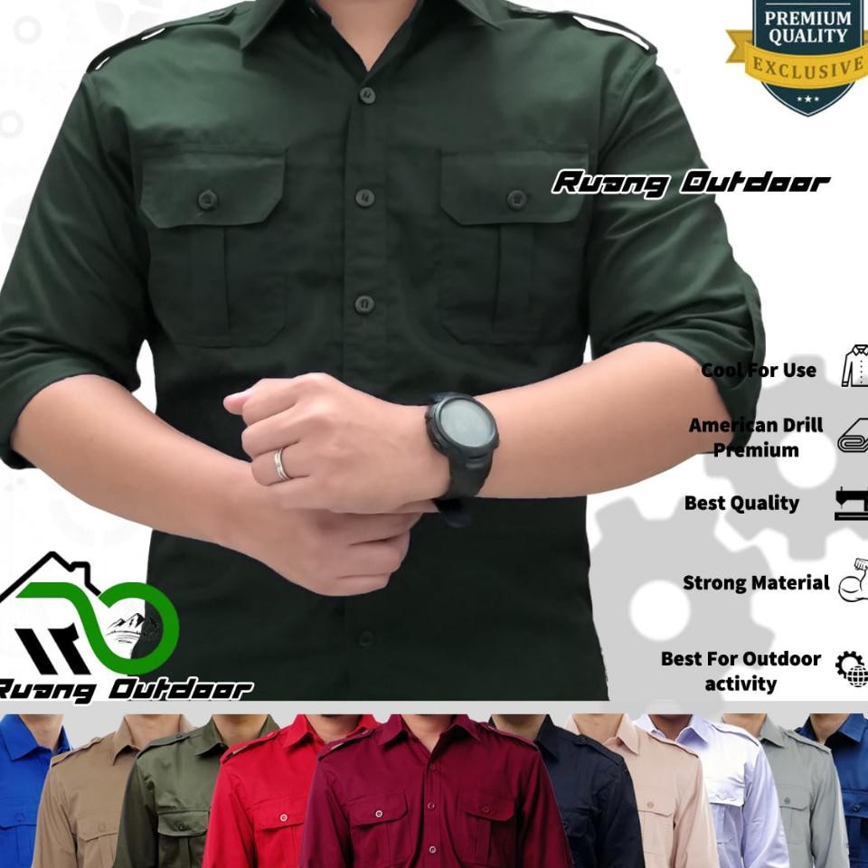 Jumbo 3Xl 4Xl Xxxl Xxxxl Baju Kemeja Pdh Pdl Lengan Panjang Pakaian Atasan Seragam Pria Wanita Kerja