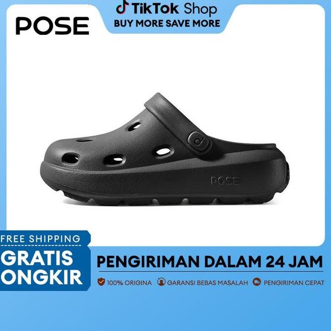 Live StreamingNew ArrivalPOSE Cheese Clogs sandal Anti-selip Nyaman Bernapas menambah tinggi badan S