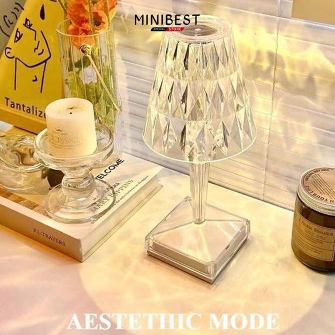 MINIBEST Lampu Hias Model Kristal Table Light Kristal Lampu Hias 3 Cahaya Lampu Meja Kristal