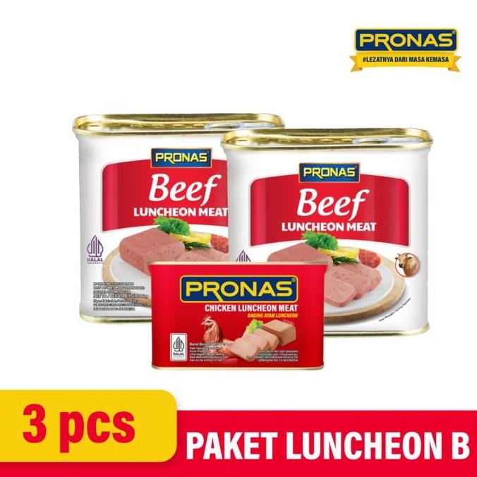 

PRONAS Paket Luncheon Sapi 340 g (2pcs) + Luncheon Ayam 198 g (1pcs)