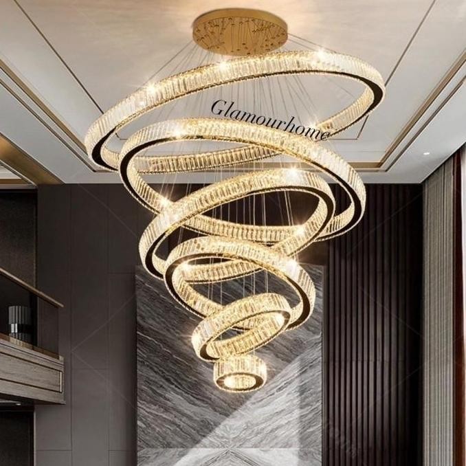 Lampu Gantung Void Kristal Ring LED / Luxury Crystal Chandelier Void