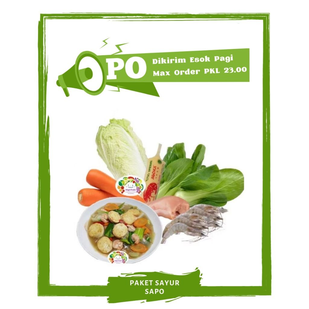 

Paket Masak Sapo Tahu Sayur Segar PO Mallahrizwa