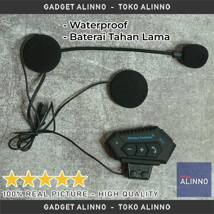 Intercom Bluetooth Helm Bt12 Anti Air Intercom Wireless 5.0 Original Dan Terpercaya
