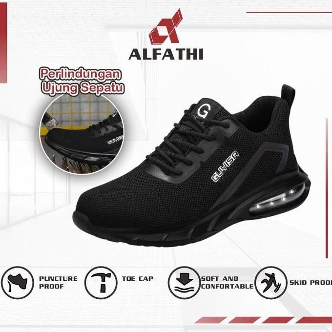Alfathi Sepatu Safety Ringan Ori By Guyisa Black Light New Stok