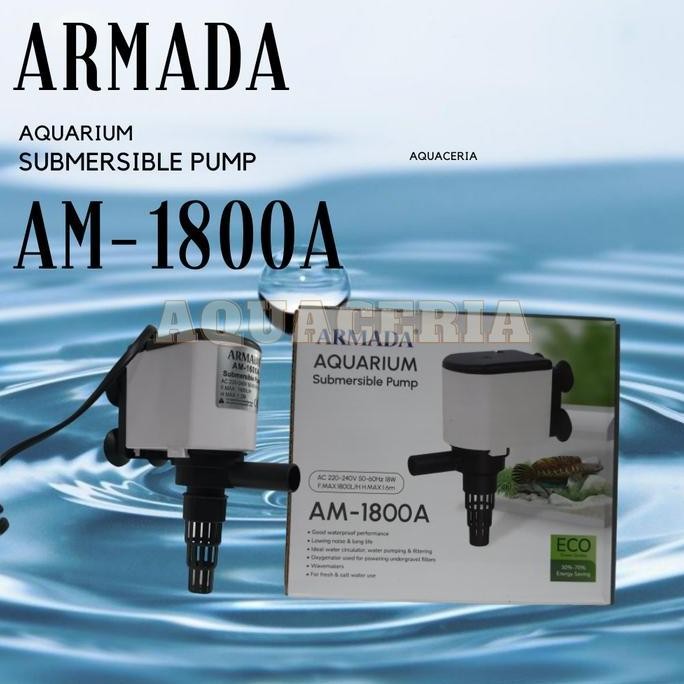 tersedia pompa celup aquarium armada am-1800a mesin filter air 70100cm