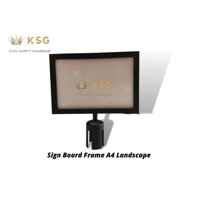 

Sign Board Frame Stainless Hitam A4 / Potrat & Landscape New Stok