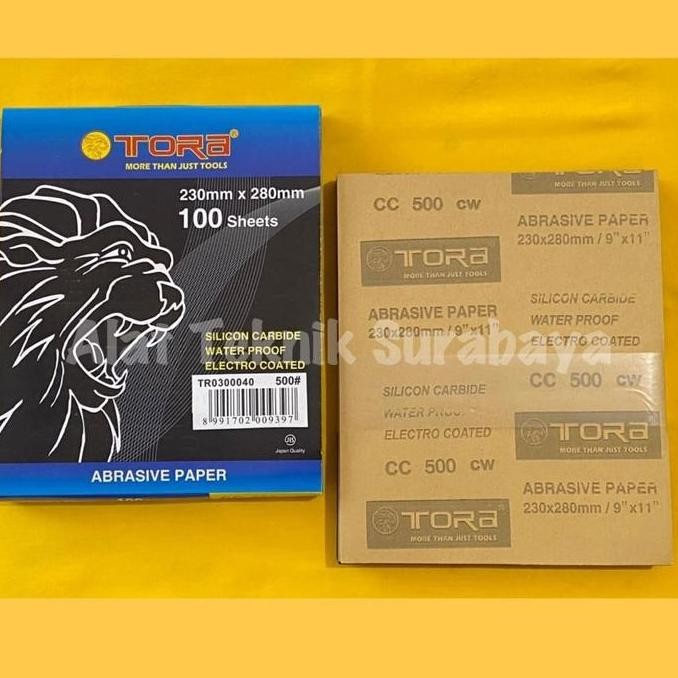 TERMURAH - ISI 100 PCS AMPLAS DUCO TORA NO 60 80 100 120 150 180 220 240 280 320 360 400 500 600 800