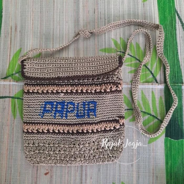 Twb Tas Selempang Papua, Tas Selempang Untuk Pria/Wanita, Rajut Selempang, Tas Murah, Tas Selempang 