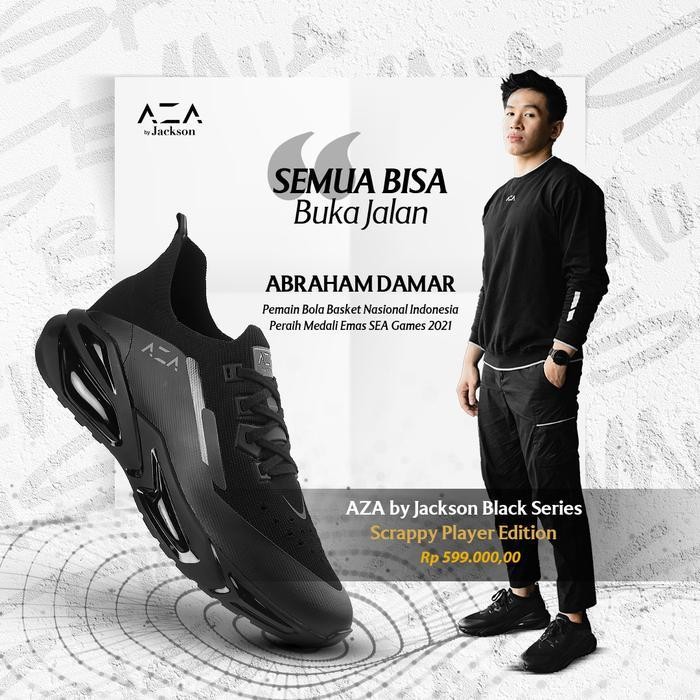 MS Sepatu AZA by Jackson Black Series Scrappy Player (Sneakers Casual) Casual Shoes sepatu Pria-Wani