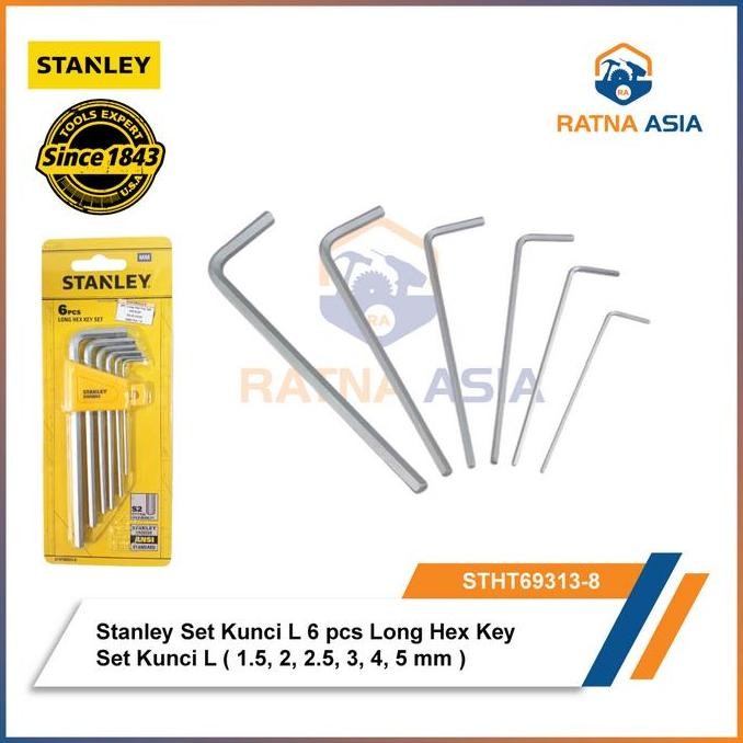 Stanley STHT69313-8 Set Kunci L 6 pcs Long Hex Key  Set Kunci L