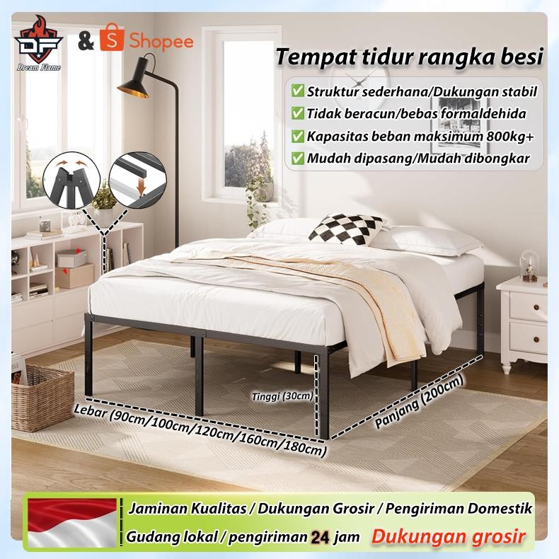 Terlaris Tempat Tidur Rangka Besi Tempat Tidur Rangka Baja Penahan Beban Tempat Tidur Besi Tunggal D