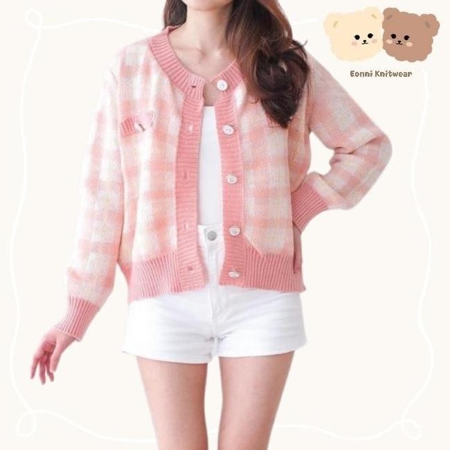 Murah Cardigan Wanita Knit Import (Caroline Pink)