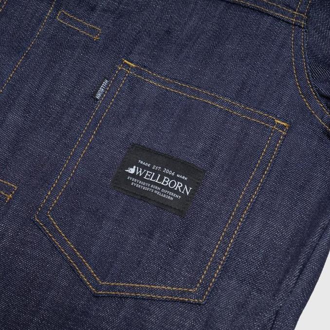 Murah Wellborn Staple Trucker Jacket Blue Black