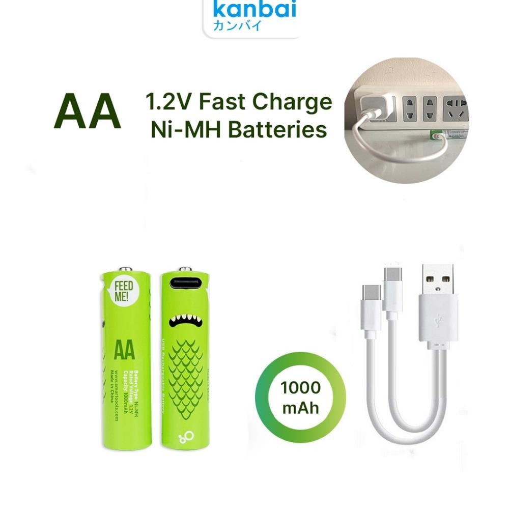 Terbaik Baterai Cas Isi Ulang 2pcs Smartoools Microbatt AA Micro USB Rechargeable .,