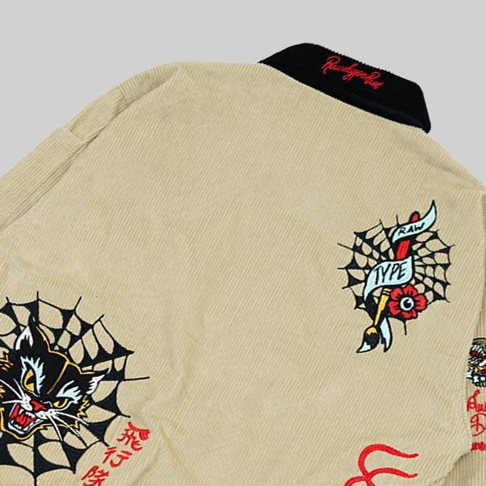 Promo Rawtype Riot Spidcat Riot 80S Varsity Jacket - Cream