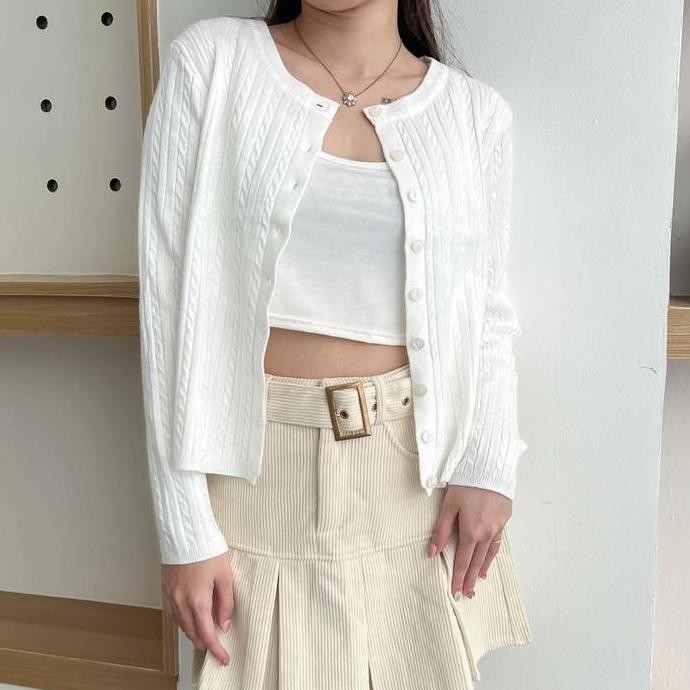 Murah [Tavia] Livy Cardigan / Cardigan Wanita Set / Cardigan Rajut Premium / Atasan Wanita Lengan Pa