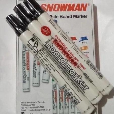 

FLASH SALE PROMO SPIDOL SNOWMAN WHITEBOARD MARKER BG-12 - HITAM GROSIR - FLASH SALE