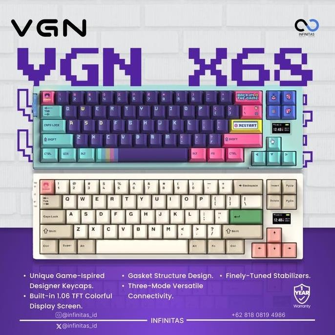 (Expert) VGN x Subor X68 / X-68 Hotswap Gasket Wireless 65% Mechanical Keyboard