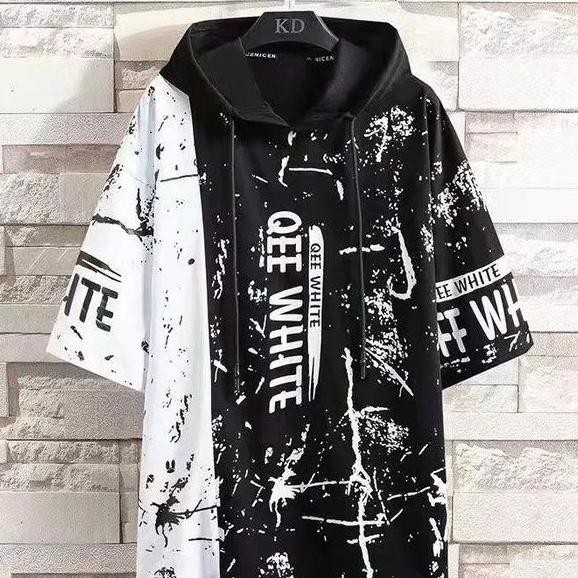 Sweater Hoodie Oversize Pria Lengan Pendek Hodie Qee Fashion Cowok