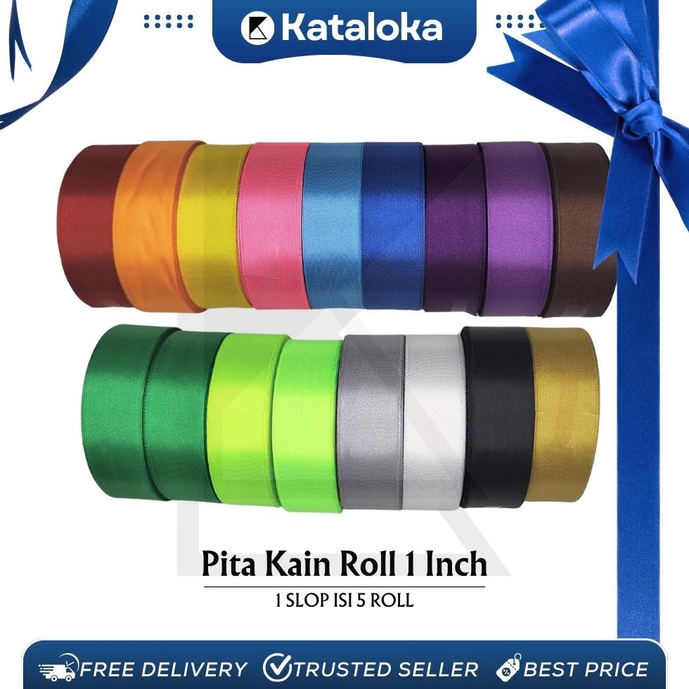 

1 Slop (5 Pcs) Pita Satin 1 Inch Bahan Tebal aSt