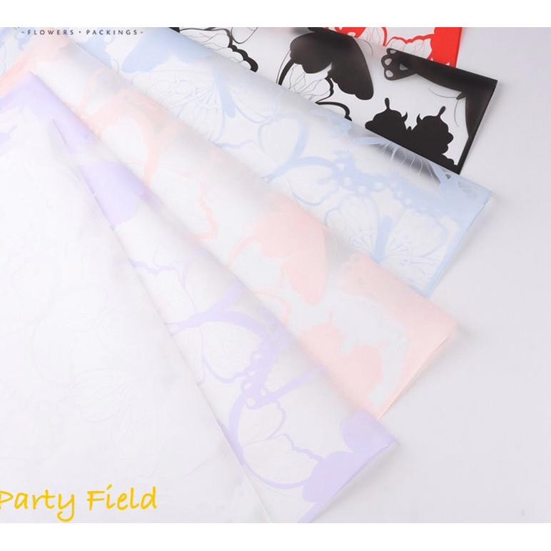 

[1PAK/20PCS] HDWMZ kertas buket bunga motif kupu kupu / Flower bouquet wrapping paper aSt