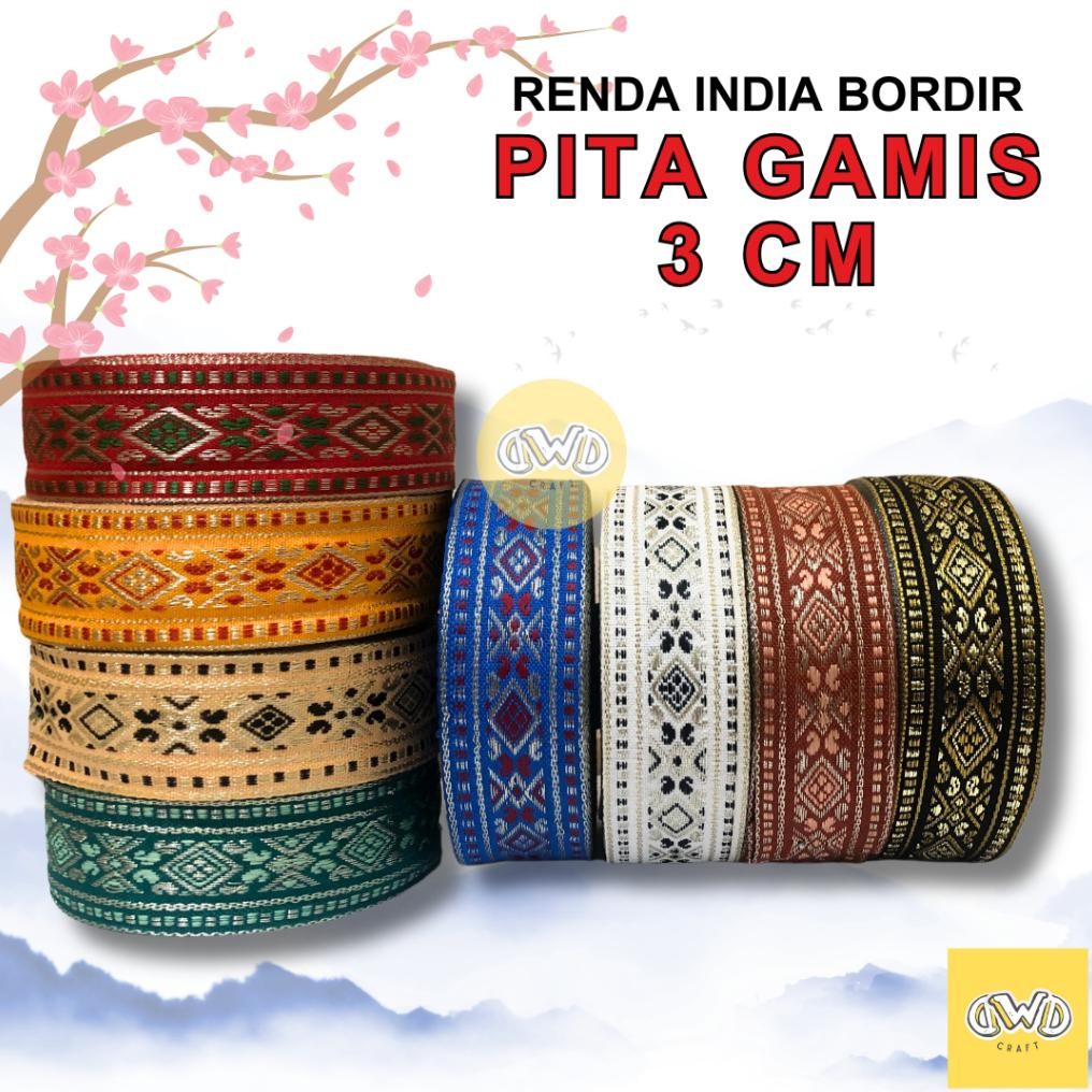 

Pita Gamis Renda India Bordir 3 Cm 17 Yard aSt