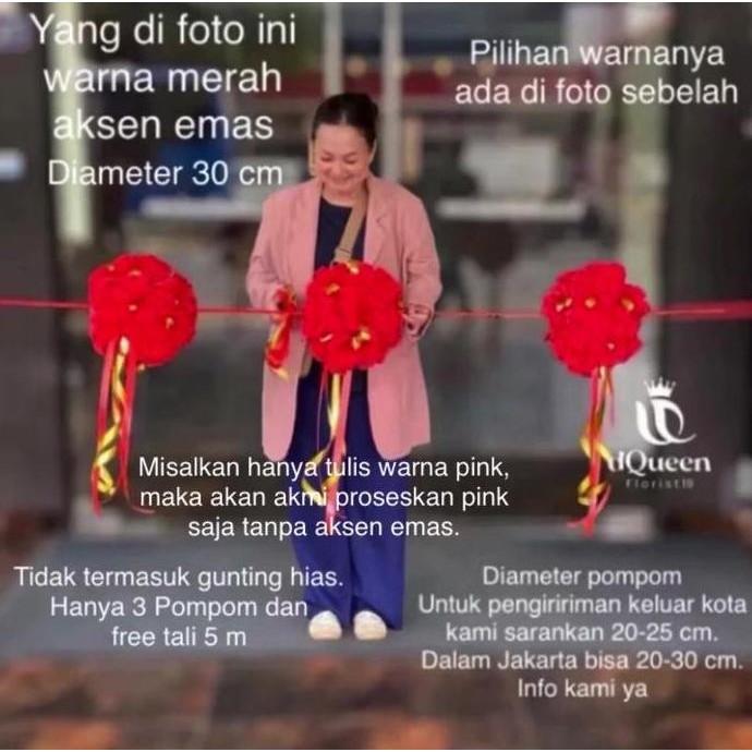 

Baru Pita Pom Pom Peresmian Meriah Dekorasi Event Grand Opening Murah