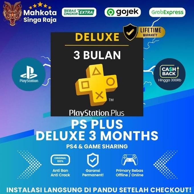 PLAYSTATION PLUS DELUXE 3 MONTHS , PS PLUS DELUXE 3 MONTHS FOR PS4 AND PS5 ORIGINAL DAN TERPERCAYA