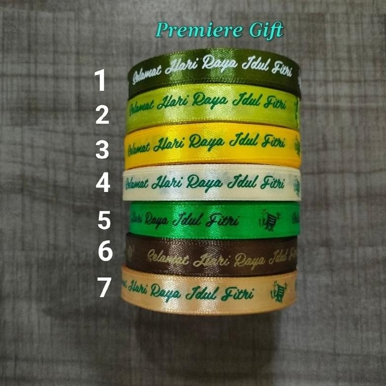 

(1 roll) pita satin lebaran idul fitri ukuran 1.2 cm aSt