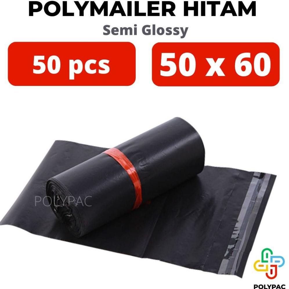 

Plastik Polymailer Hitam Semi Glossy LDPE [50x60] isi 50 - Bungkus Plastik Packing Online aSt