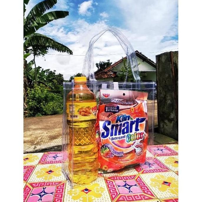 

Ready Tas Souvenir Hampers Mika Transparan 10 pcs Ukuran P25xL10xT25 cm