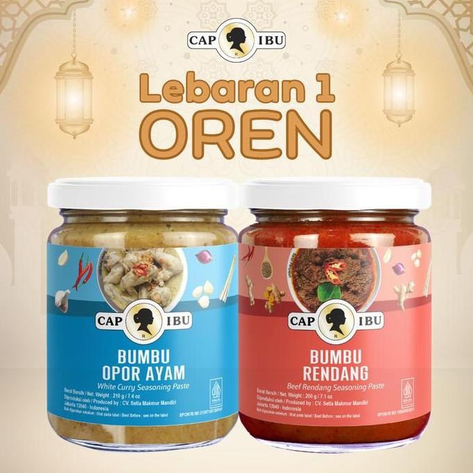 

Promo Paket Bumbu Cap Ibu Combo Lebaran 1 - Bumbu Opor + Bumbu Rendang (Oren)