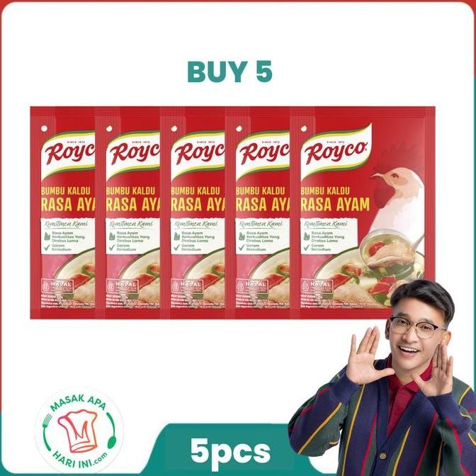 

Promo [Official Ruben Onsu] Royco Kaldu Ayam 220G - Isi 5 Pcs