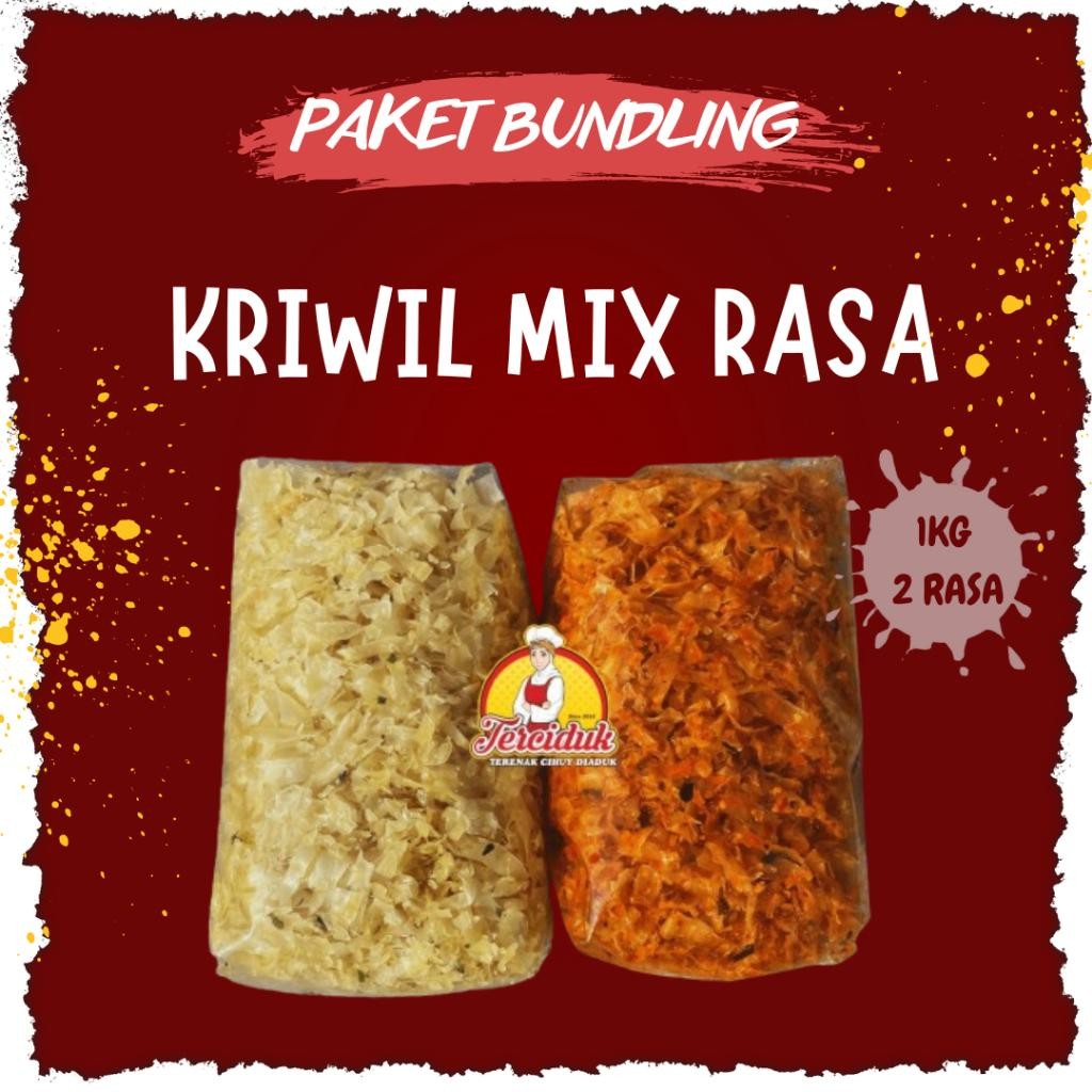 

Ccf Terciduk - Keripik Singkong Kriwil Cikruh Mix Bundling Rasa Bumbu Basah Pedas Daun Jeruk 500G Dan Original Gurih 500G