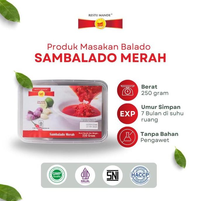 

Promo Sambalado Merah Restu Mande 250Gr - Sambal Instan Vacum Pack Siap Saji