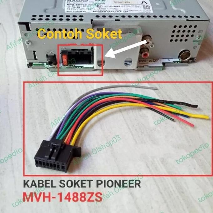 SIAP KIRIM KABEL SOKET HEAD UNIT TAPE PIONEER MVH-1488ZS TERMURAH - CONNECTOR MOBIL