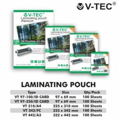 

NS V tec plastik laminating puch ID card KTP 100 250 mic