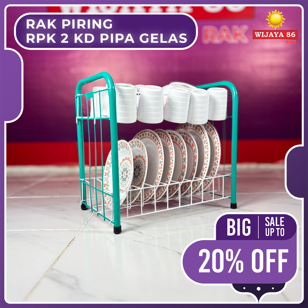RAK PIRING RPK 2 KD PIPA GELAS | RAK PIRING SUSUN 2 | RAK GELAS | RAK DAPUR 2 SUSUN | RAK SUSUN SERB