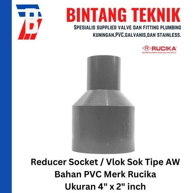 Reducer Sok / Vlok Sok 4" X 2" Pvc Rucika Aw