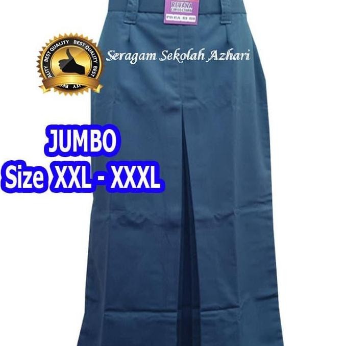 (Allthebest) Rok SMA Sepan Panjang Abu Abu Jumbo XXL XXXL-Rok SMA Panjang
