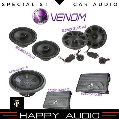 PAKET AUDIO MOBIL FULL SET SOUND SYSTEM VENOM ELEMENTO VETO SERIES ORIGINAL DAN TERPERCAYA