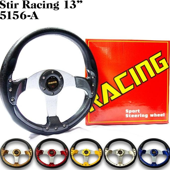 STIR STEER RACING MOBIL UNIVERSAL MOMO 13 INCH ORIGINAL DAN TERPERCAYA